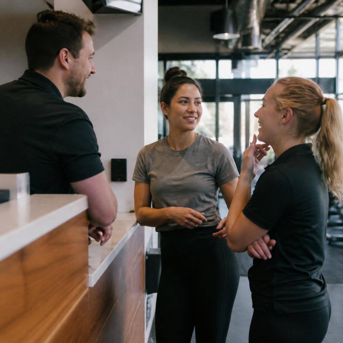 Equipo de profesionales del fitness en un gimnasio