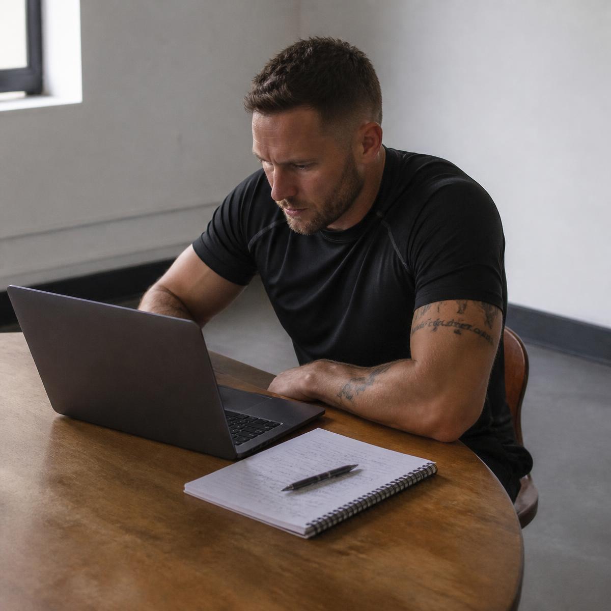 Entrenador de gimnasio realizando el examen de competencias de FHI